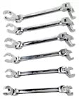 6PC FLEX HEAD FLARE NUT METRIC WRENCH HEX SHAPED HEAD Chrome Vanadium SET 9-21mm