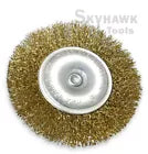 4" Wire Wheel Brush Brass Coarse Crimped With ¼” Shank