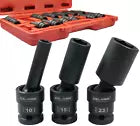 15 PC 1/2" DR. Universal Swivel Deep Impact Socket METRIC PRO Radius 10-24mm Set