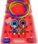 A/C HVAC R1234YF Aluminum Manifold Gauge With Hoses Tests and Charges Set