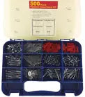 500 PIECES STANDARD SIZE FASTENER SCREWS, NAILS, WASHERS ASSORTMENT HARDWARE KIT