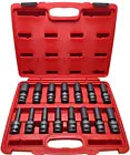 15 PC 1/2" DR. Universal Swivel Deep Impact Socket METRIC PRO Radius 10-24mm Set