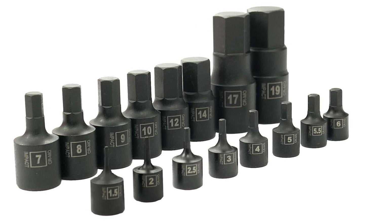 1/4 Inch / 3/8 Inch / 1/2 Inch Drive Hex Bit Impact Socket Set (16-Piece - Metric) - skyhawktools