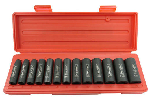 3/8 Inch Drive Deep Impact Socket Set (13-Piece - Metric) - skyhawktools