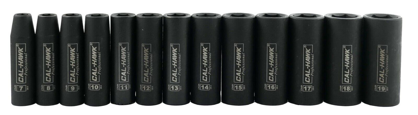 3/8 Inch Drive Deep Impact Socket Set (13-Piece - Metric) - skyhawktools