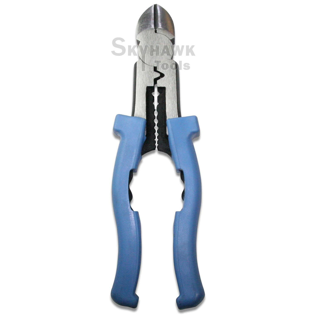 8" Electrical Crimping Pliers Wire Cutter Solderless Connector Cut Crimp by Cal-Hawk - skyhawktools