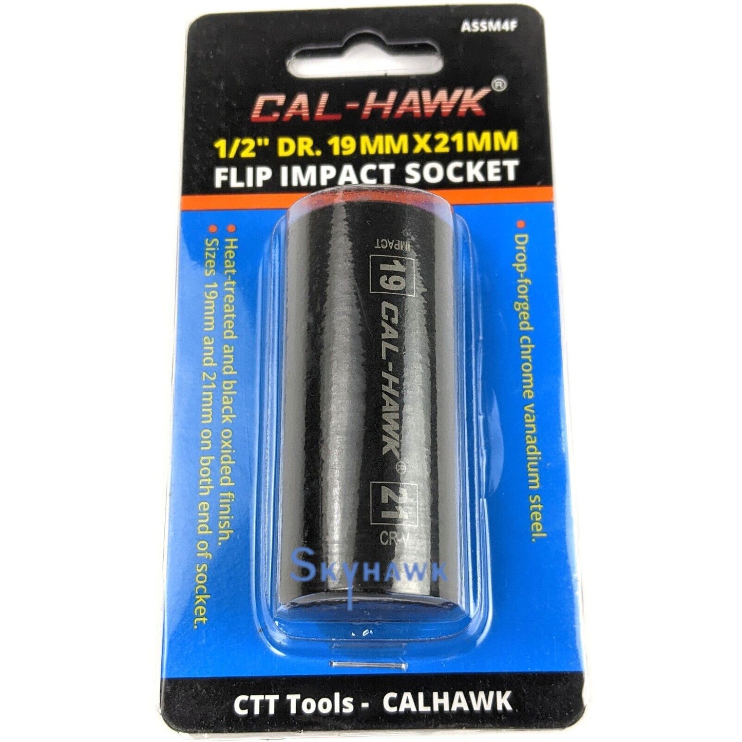 Cal-Hawk ASSM4F 1/2" Drive 19mm x 21mm Flip Impact Socket - skyhawktools