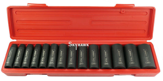 1/2 Inch Drive Deep Impact Socket Set (14-Piece - Metric) - skyhawktools