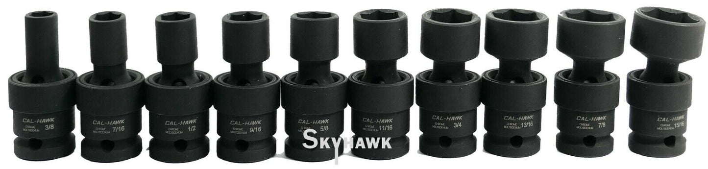 1/2 Inch Drive Universal Impact Socket Set (10-Piece - SAE)