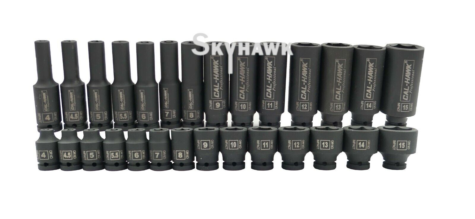 1/4 Inch Drive Deep / Standard Impact Socket Set (51-Piece - SAE / Metric) - skyhawktools