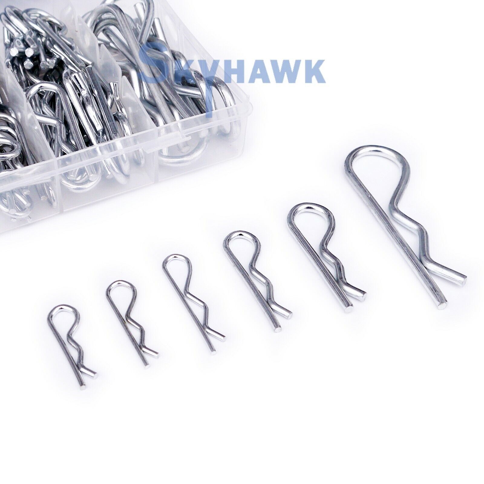 150-PC. Mechanical Hitch Hair R Cotter Pin Tractor Clip Assortment Set - skyhawktools