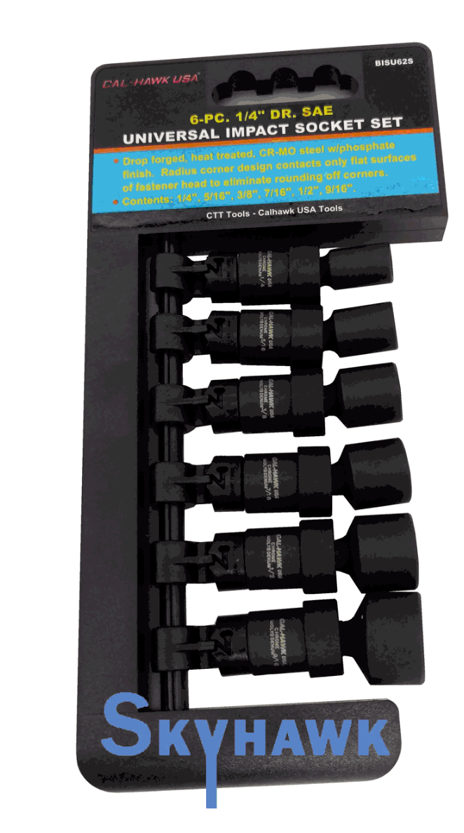 1/4 Inch Drive Universal Impact Socket Set (6-Piece - SAE)