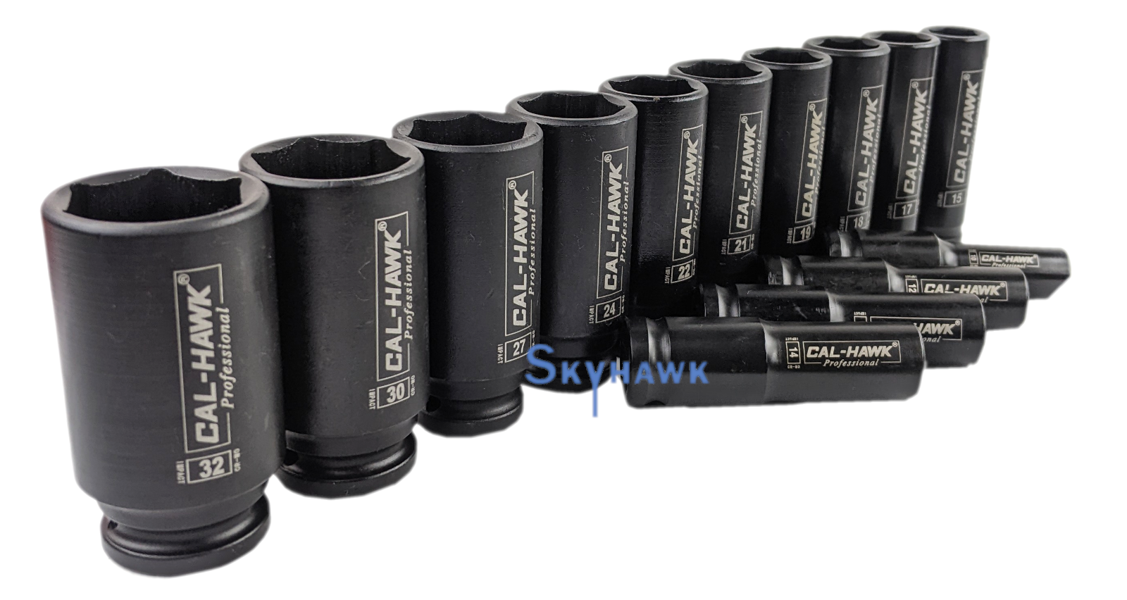 1/2 Inch Drive Deep Impact Socket Set (14-Piece - Metric) - skyhawktools