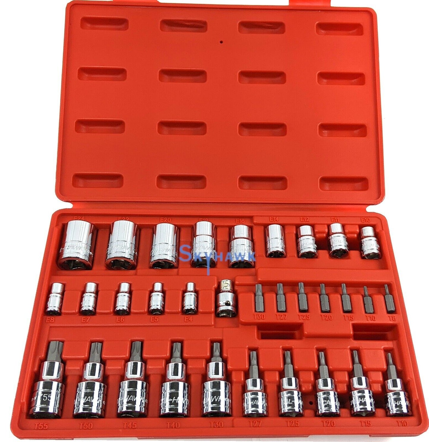 1/4 Inch / 3/8 Inch / 1/2 Inch Star Bit / External Star Socket Set (32-Piece)