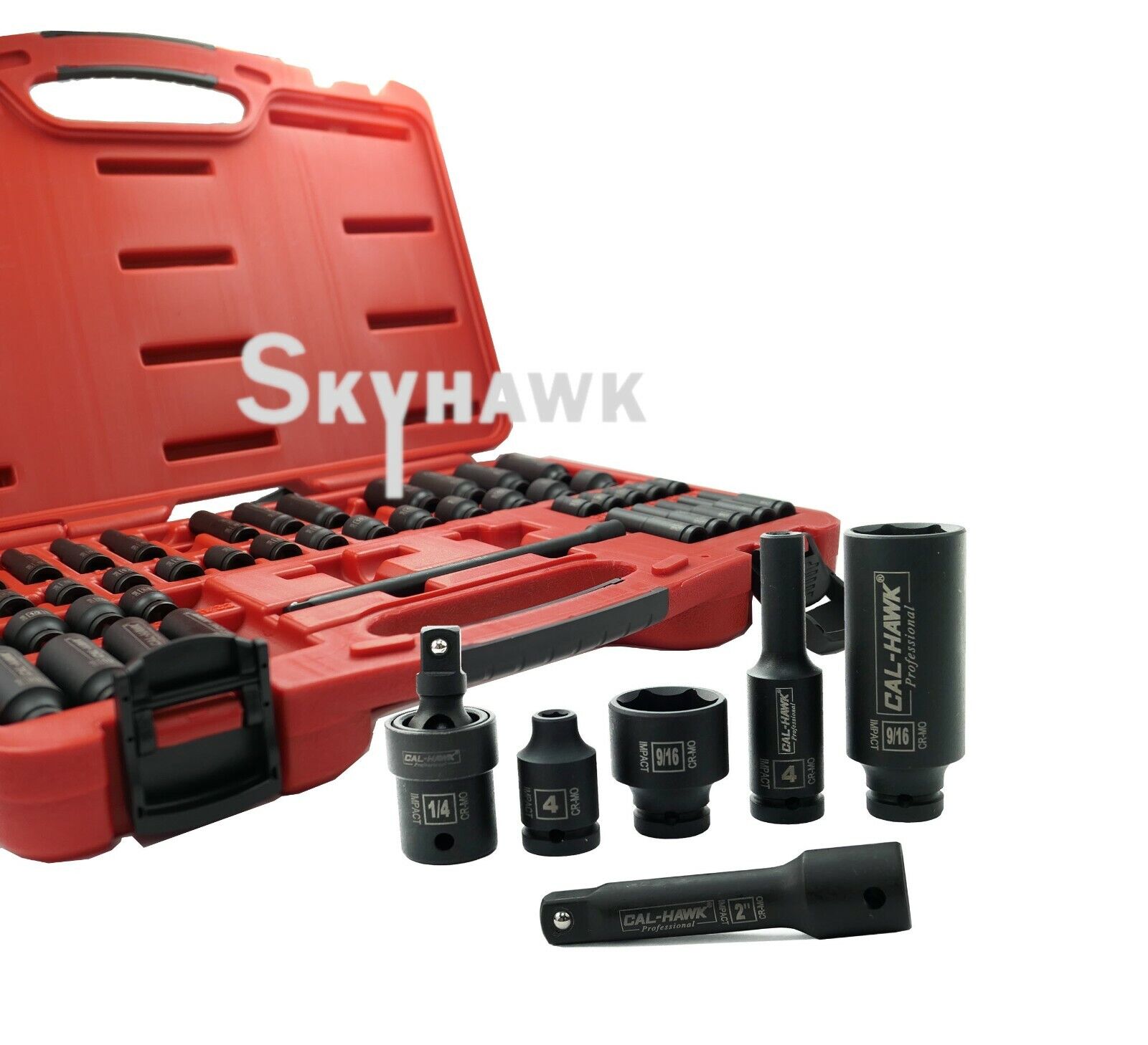 1/4 Inch Drive Deep / Standard Impact Socket Set (51-Piece - SAE / Metric) - skyhawktools