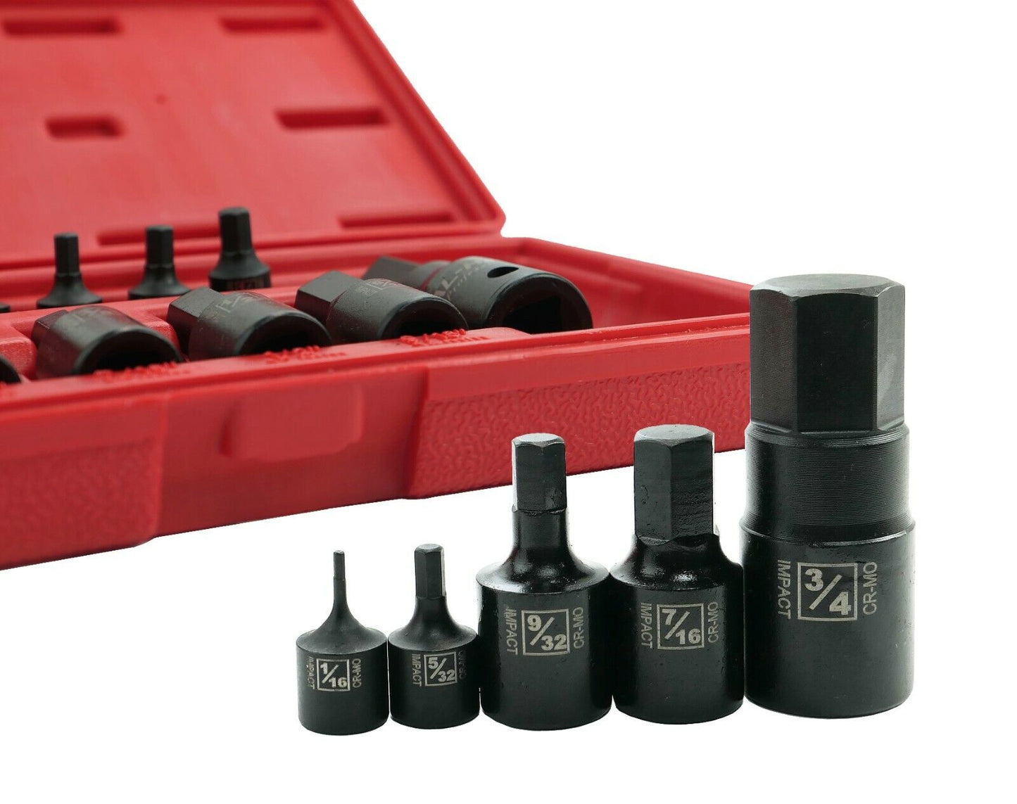 1/4 Inch / 3/8 Inch / 1/2 Inch Drive Hex Bit Impact Socket Set (16-Piece - SAE) - skyhawktools