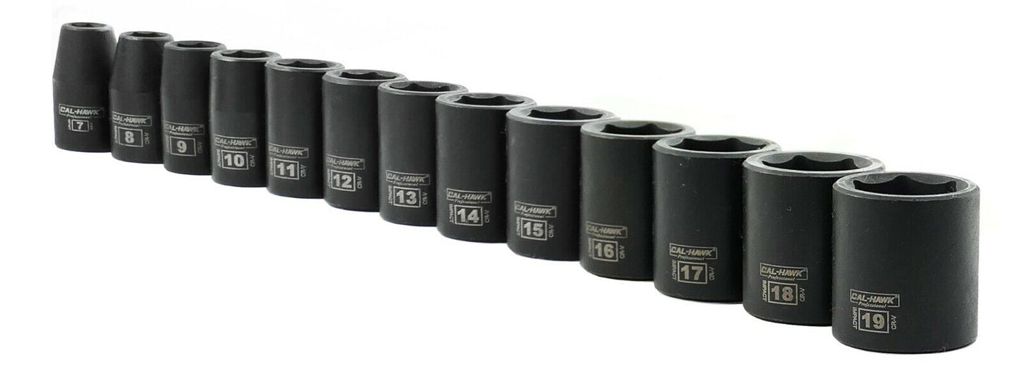 3/8 Inch Drive Impact Socket Set (13-Piece - Metric)