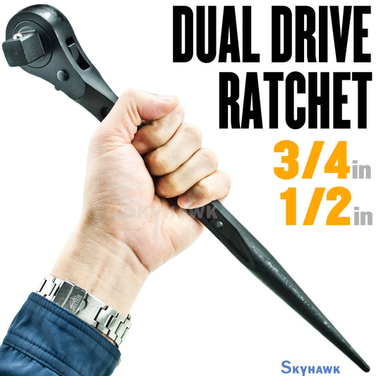 1/2" & 3/4" DUAL DRIVE RATCHET SPUD WRENCH PRO. NEW