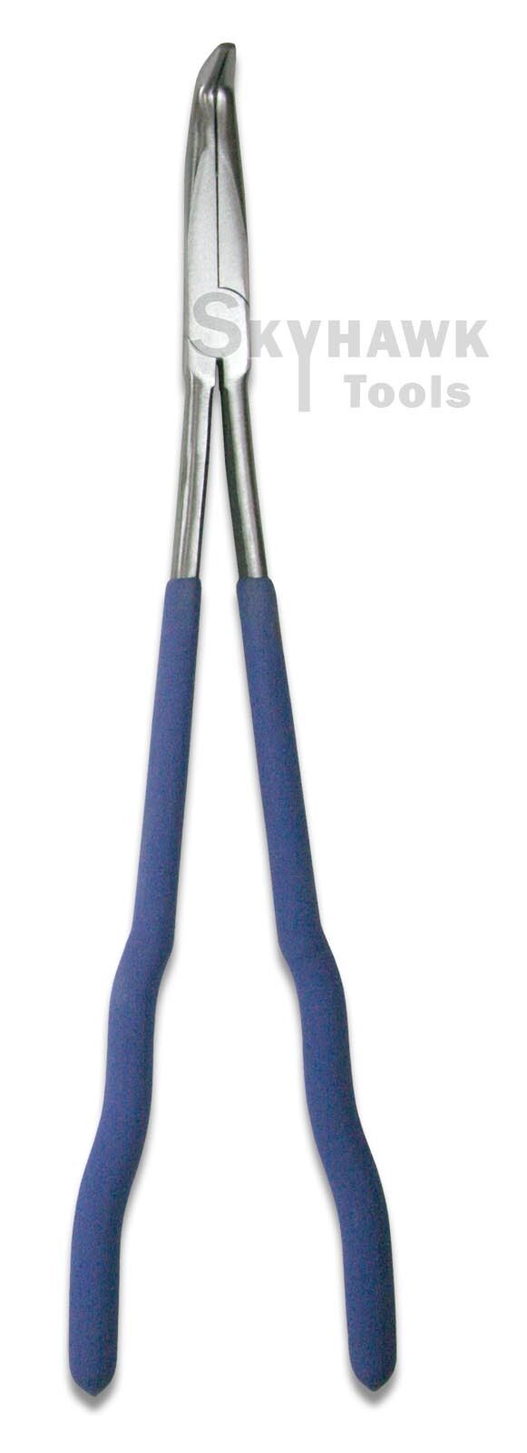 16" Long Bent 90 Degree Needle Nose Pliers Tools Matte Handle - skyhawktools