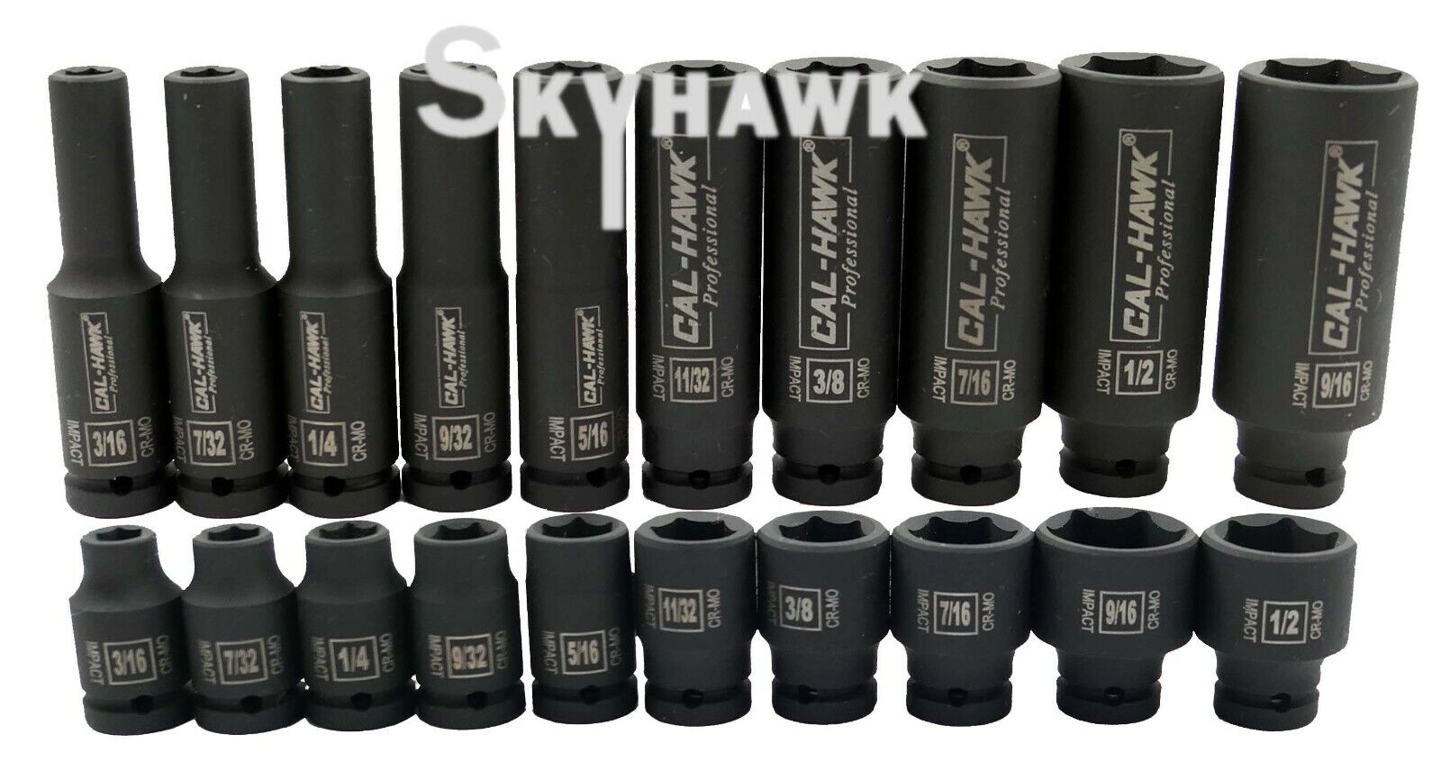 1/4 Inch Drive Deep / Standard Impact Socket Set (51-Piece - SAE / Metric) - skyhawktools