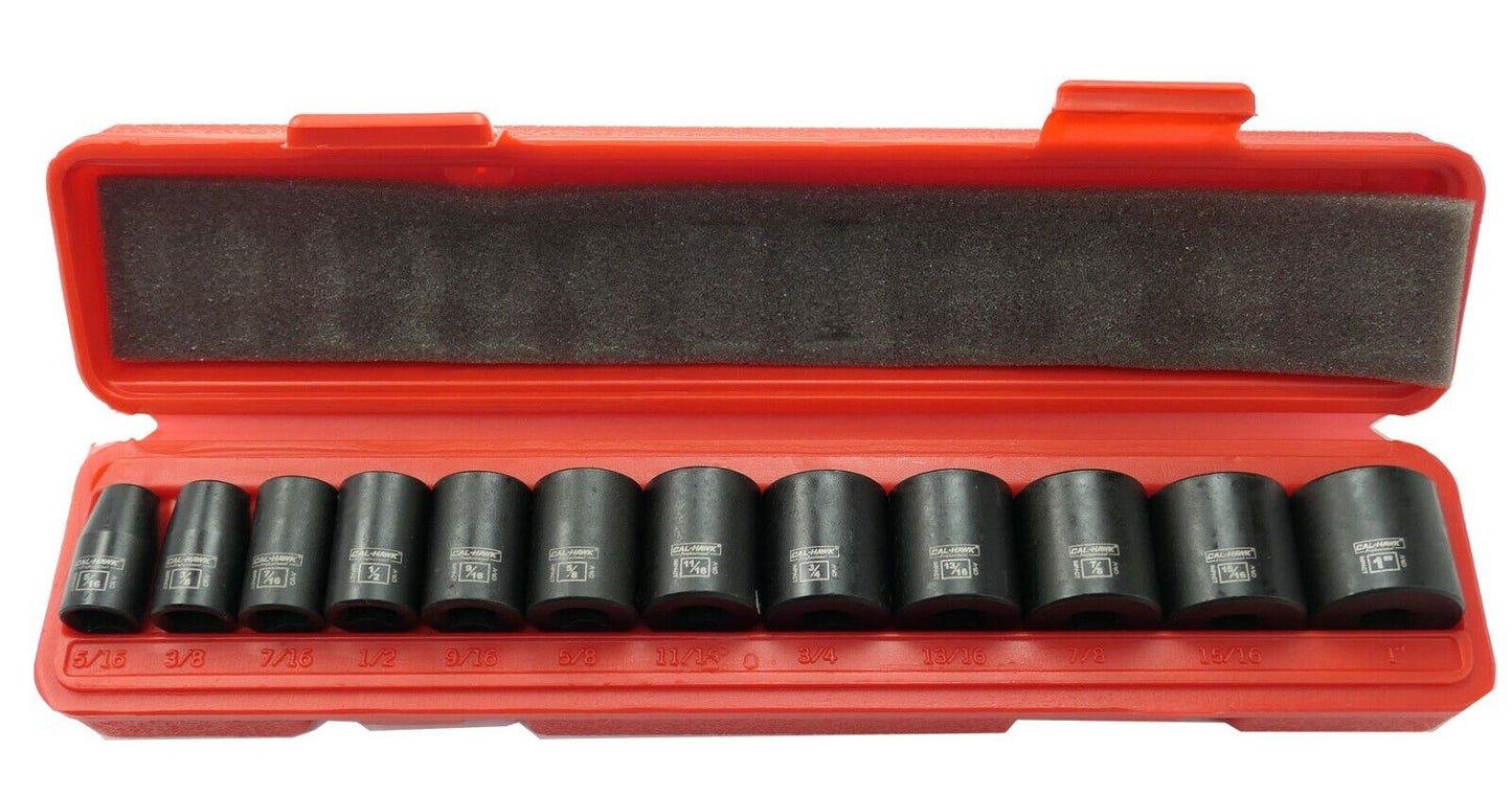 3/8 Inch Drive Impact Socket Set (12-Piece - SAE) - skyhawktools