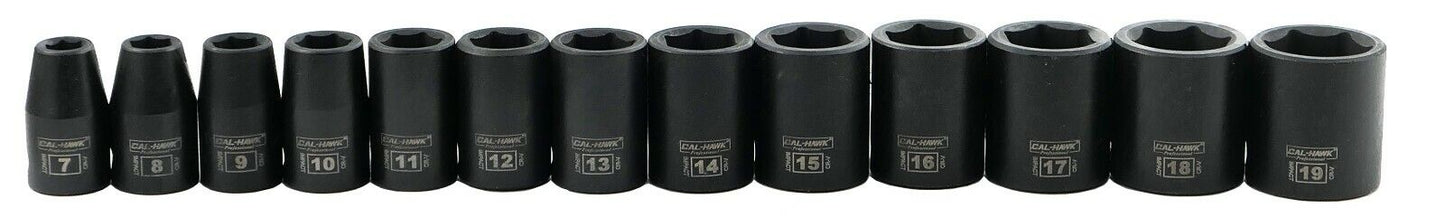 3/8 Inch Drive Impact Socket Set (13-Piece - Metric)