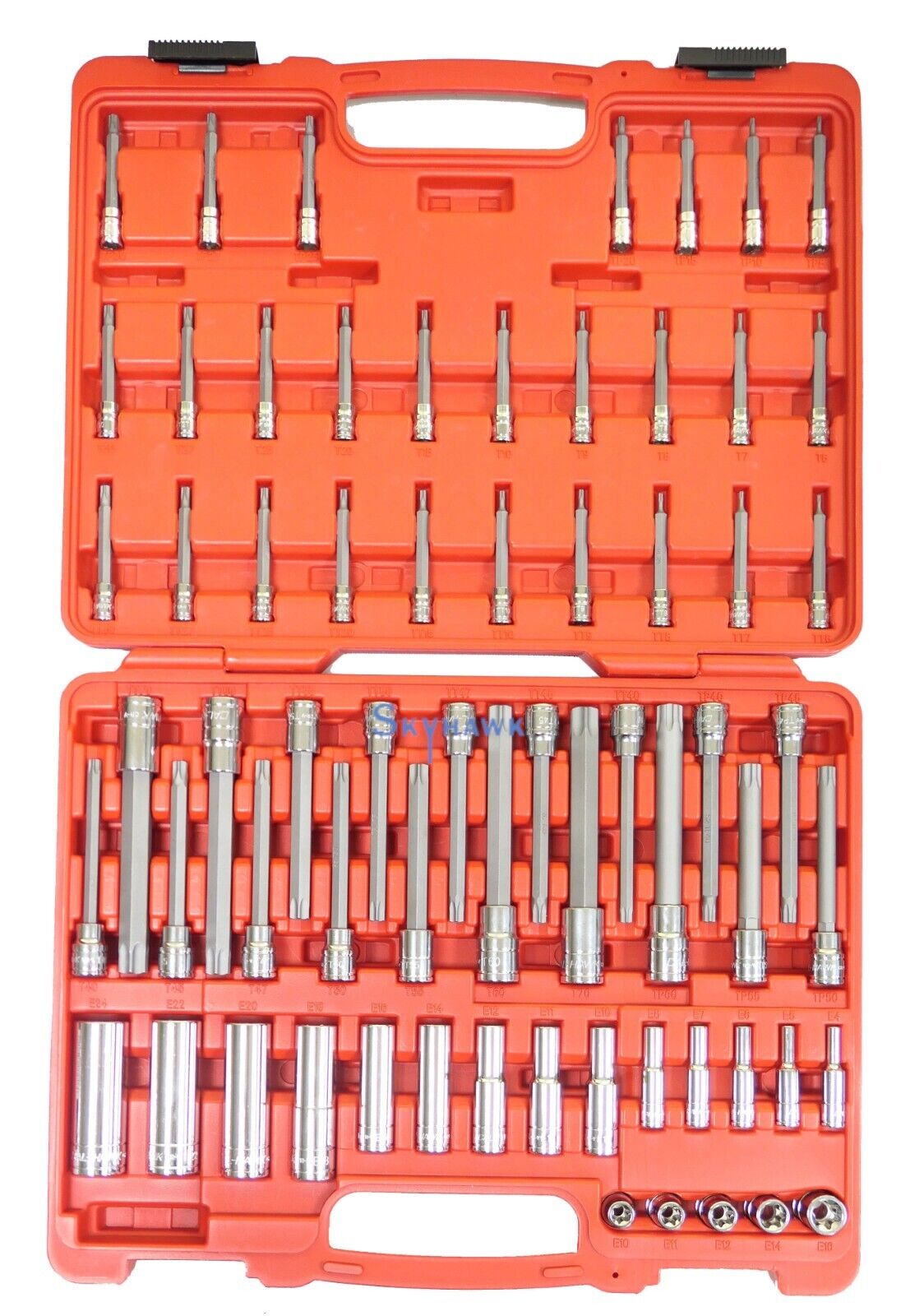 1/4 Inch / 3/8 Inch / 1/2 Inch Drive Long / Starndard Tamper-Resistant / Star / Star Plus Bit / Deep / Standard External Star Socket Set (65-Piece)