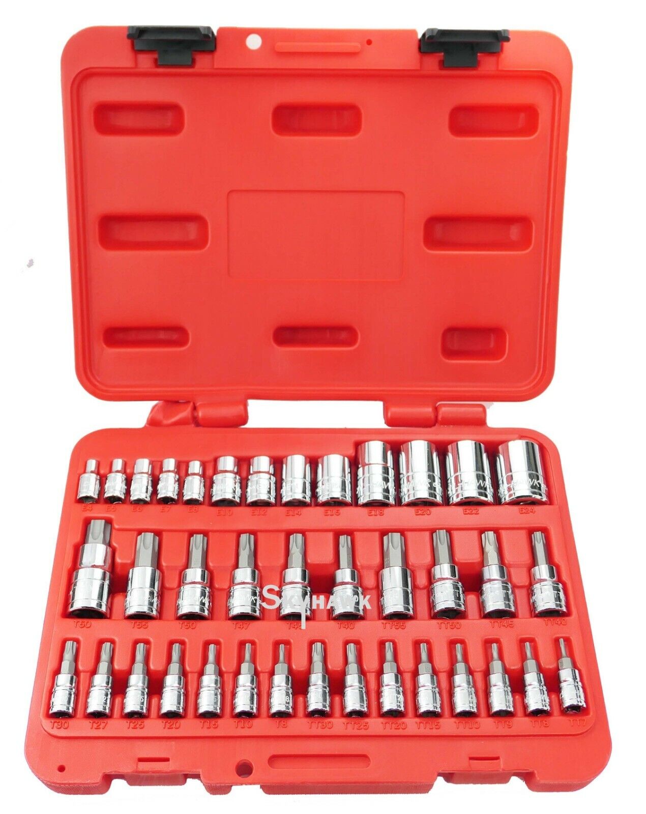 1/4 Inch / 3/8 Inch / 1/2 Inch Drive Tamper-Resistant / Star Bit Socket Set (38-Piece)