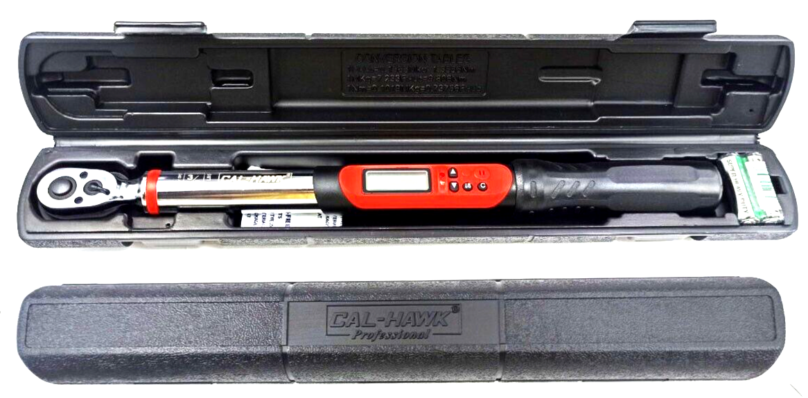 Cal-Hawk 3/8" (20 -100 ft-lbs.) Electronic Heavy Duty Digital Torque Wrench - skyhawktools