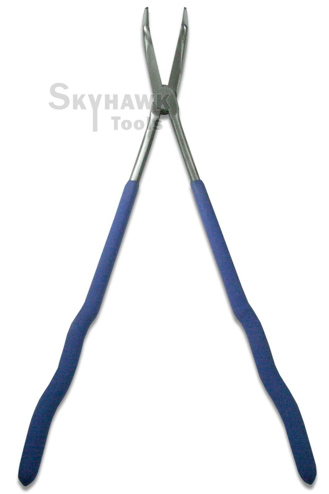 16" Long Bent 90 Degree Needle Nose Pliers Tools Matte Handle - skyhawktools