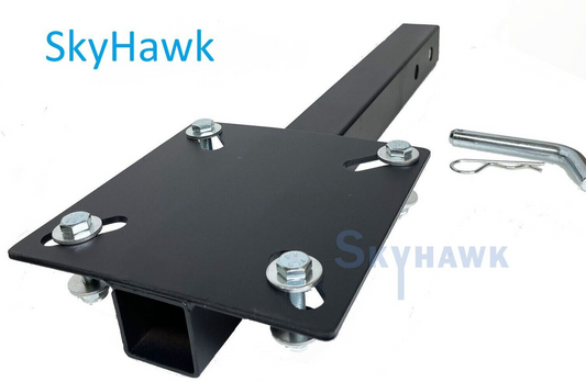 22" Extended Hitch Pintle Mount Vise Plate 7-7/8" x 7-7/8", 2"x2" Shank Receiver