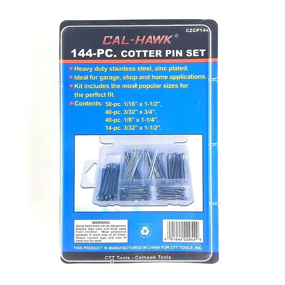 144 PC Cotter Pin Assortment Different Sizes Stainless steel Cotter Pin Keys Set