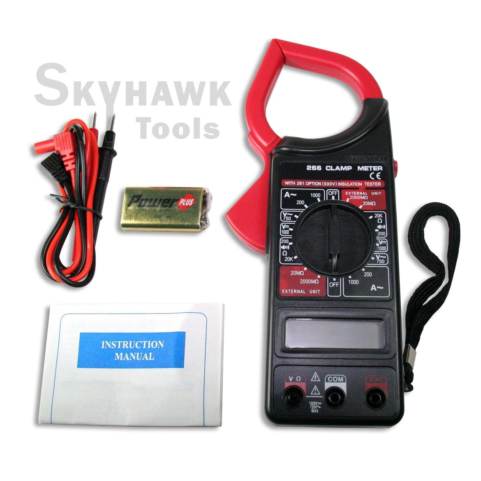 Portable AC/DC current 1000amp Volt Digital Clamp Test Meter Reader 1-3/4" LCD - skyhawktools