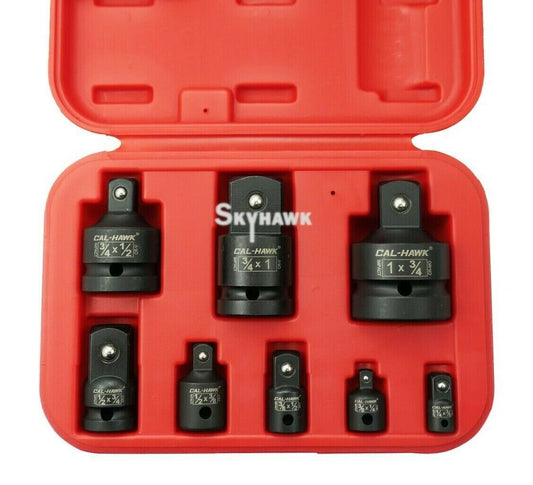 1/4 Inch / 3/8 Inch / 1/2 Inch / 1 Inch Drive Impact Socket Adapter Set (8-Piece)