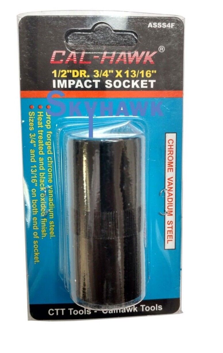 1/2" DR. 3/4" x 13/16" flip IMPACT SOCKET 6 POINT SKT chrome vanadium