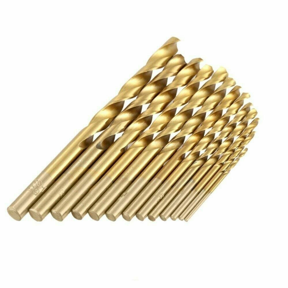 13-PC. Titanium Coated Assortment HSS Drill Bits 1/16"- 1/4"