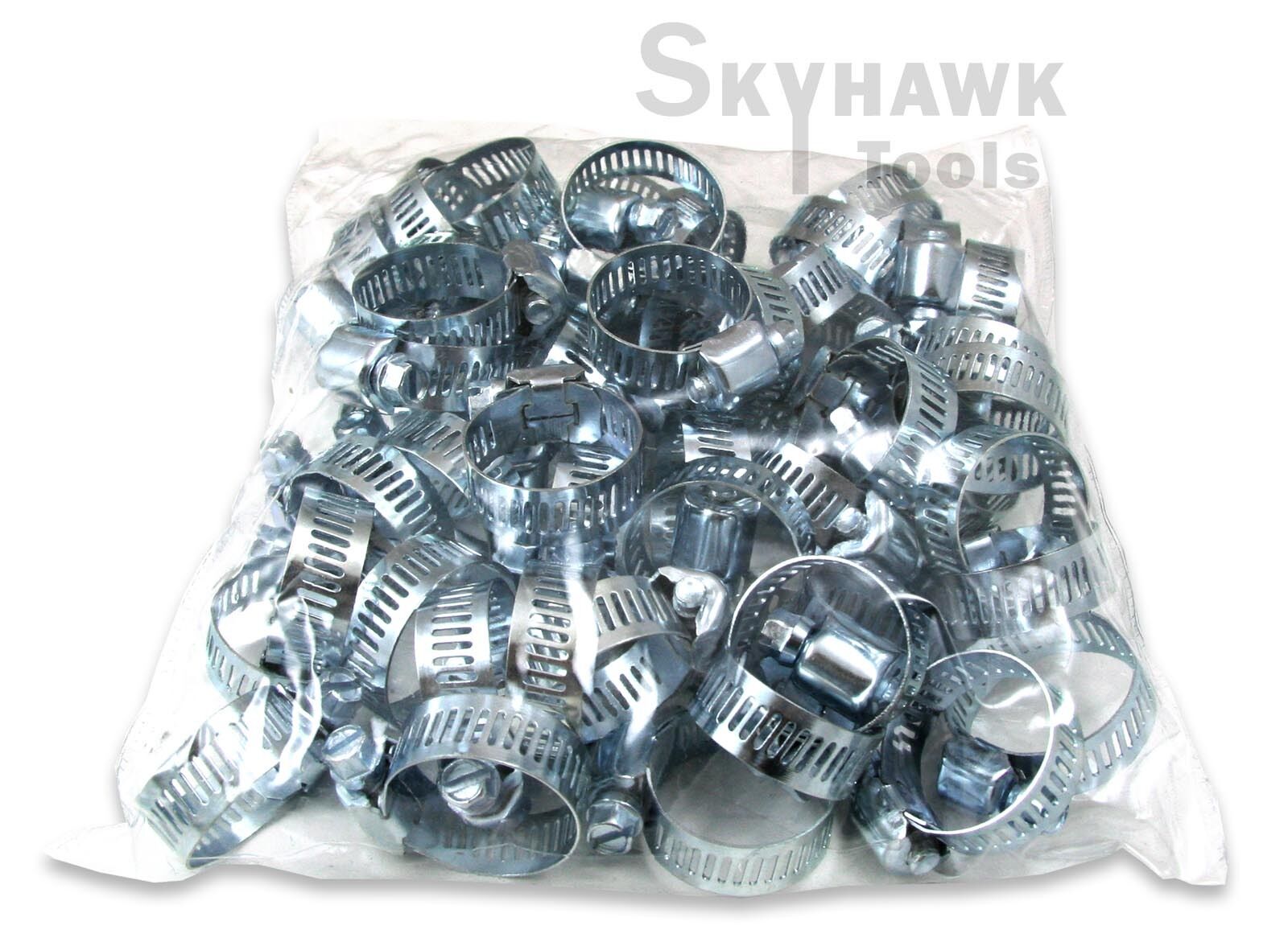 50-Pc. 3/4" - 1-1/4" Adjustable Worm Gear Hose Clamp Set for Air, Auto & Garden - skyhawktools