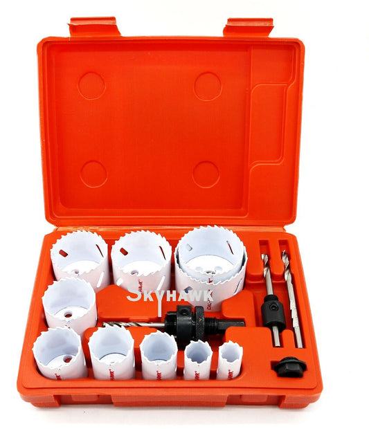 14pc Bi-Metal All Purpose Hole Saw Set 3/4" - 2-1/2" Electricians Plumbers Kit