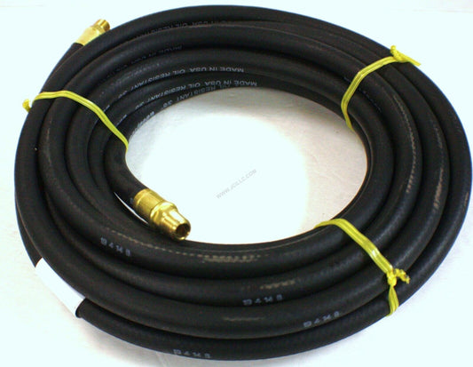 USA Continental 3/8" x 25ft x 1/4" NPT Rubber Air Hose - Black