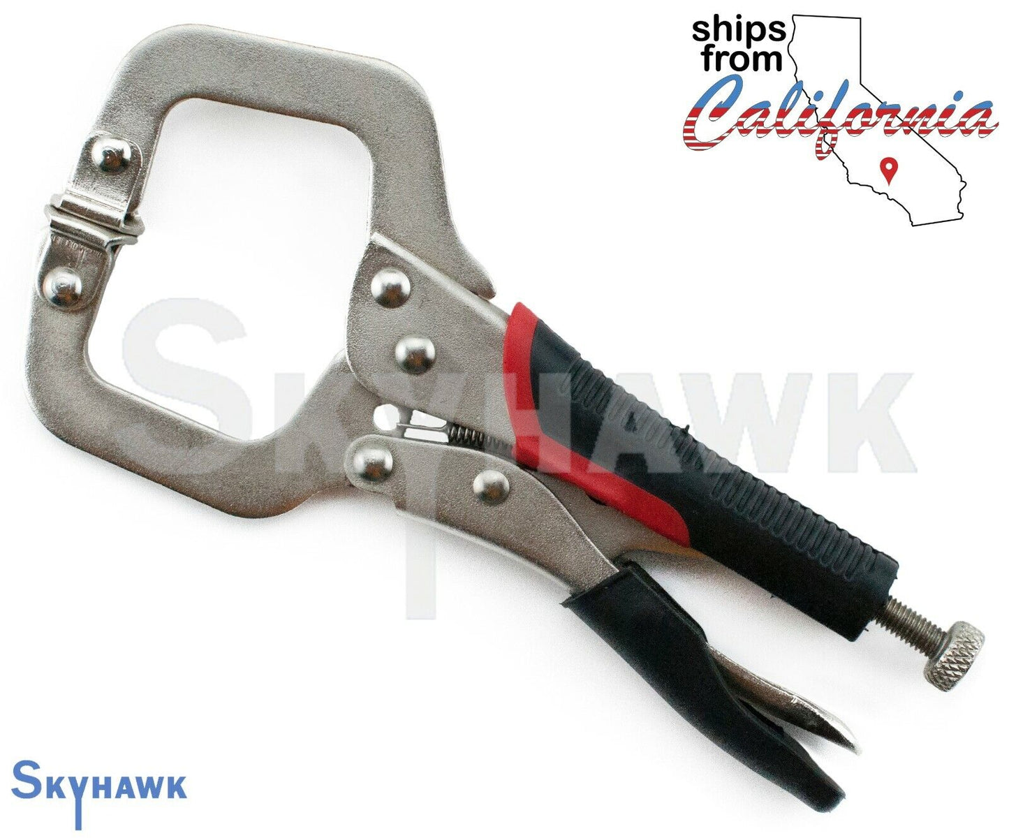 New 6" Locking Vise C-Clamp Pliers Flex Pads TPR Grip Hand Tool Welding