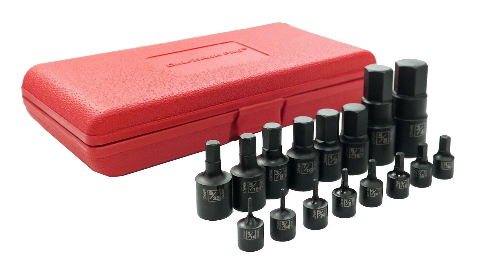 1/4 Inch / 3/8 Inch / 1/2 Inch Drive Hex Bit Impact Socket Set (16-Piece - SAE) - skyhawktools