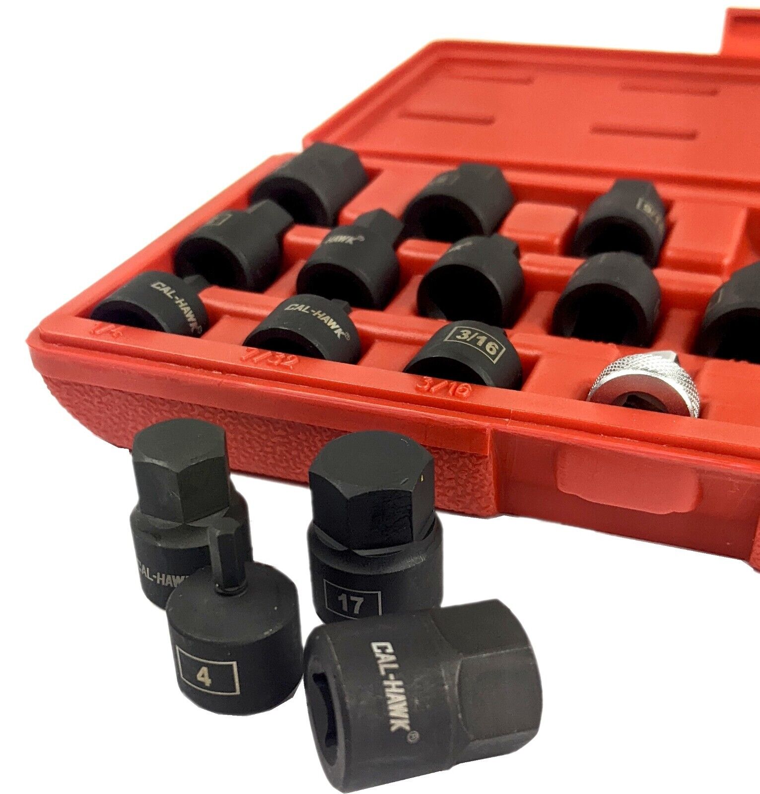 3/8" Inch Drive Low-Profile Hex Bit Impact Socket Set (21-Piece - SAE / Metric) - skyhawktools