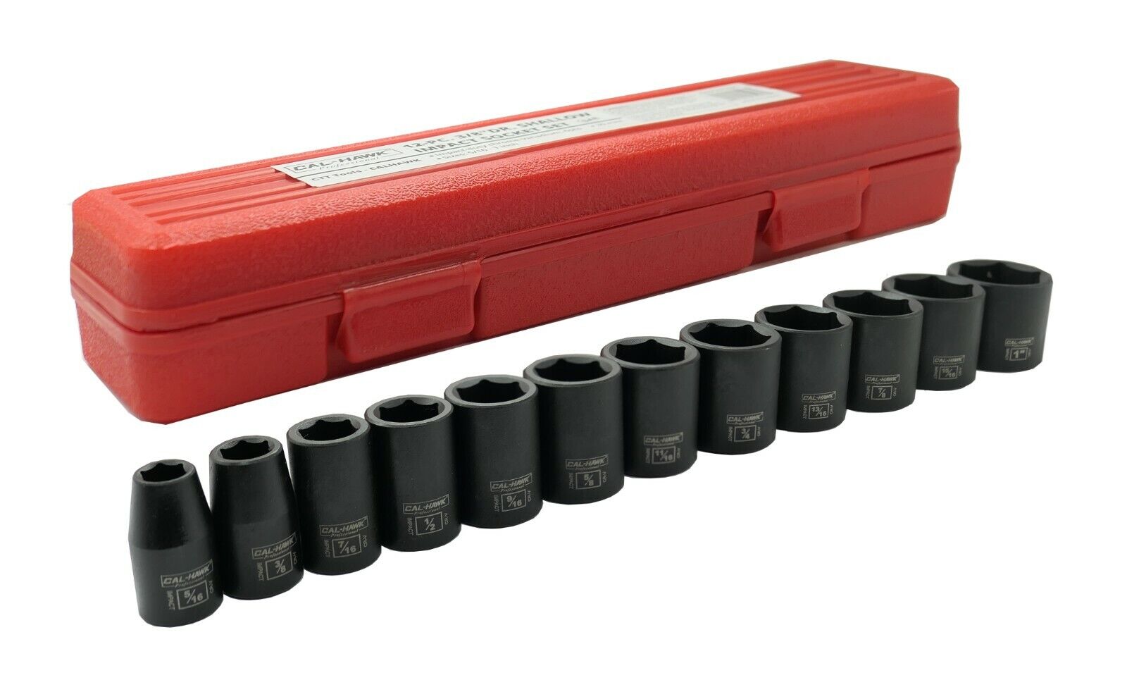 3/8 Inch Drive Impact Socket Set (12-Piece - SAE) - skyhawktools