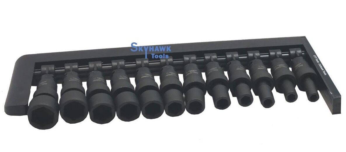 1/4 Inch Drive Universal Impact Socket Set (12-Piece - Metric) - skyhawktools