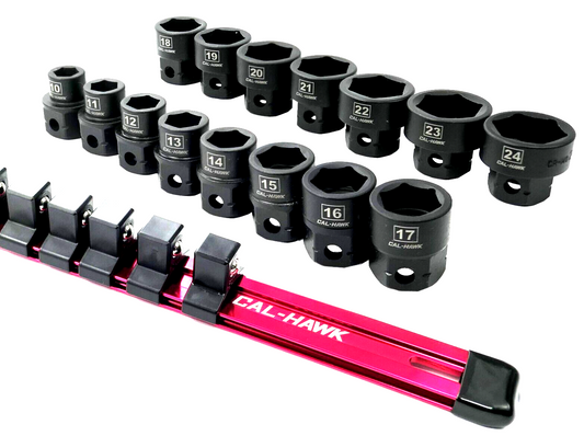 1/2 Inch Drive Low-Profile Impact Socket Set (15-Piece - Metric)