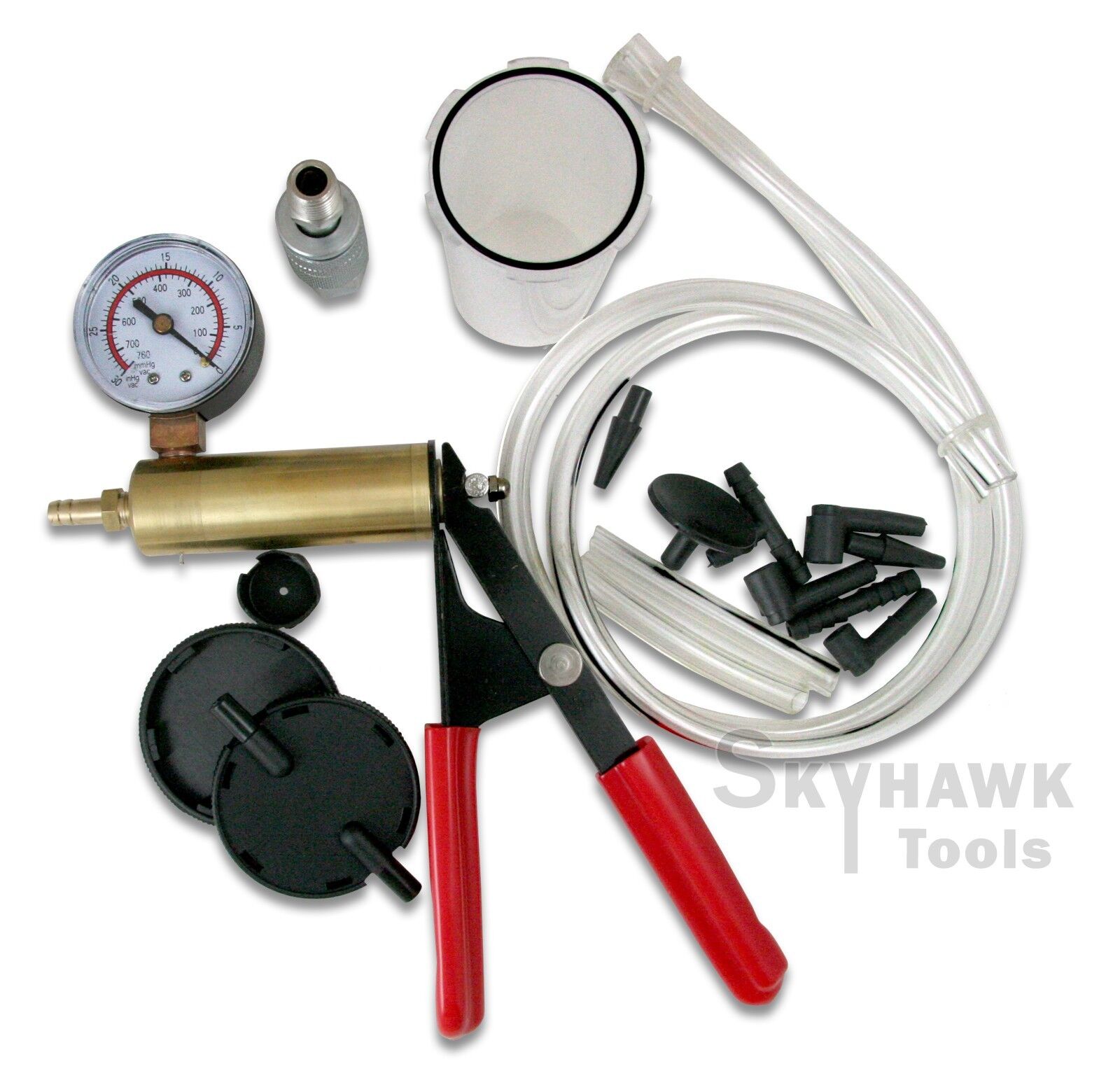 BRAKE BLEEDER & VACUUM PUMP Gauge Test Tuner Kit (2 IN 1 SET ) Auto Hand-Held - skyhawktools