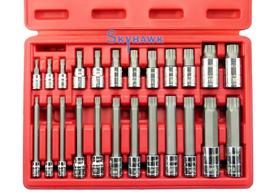 1/4 Inch / 3/8 Inch / 1/2 Inch Drive Tamper-Resistant / XZN Bit Socket Set (16-Piece)