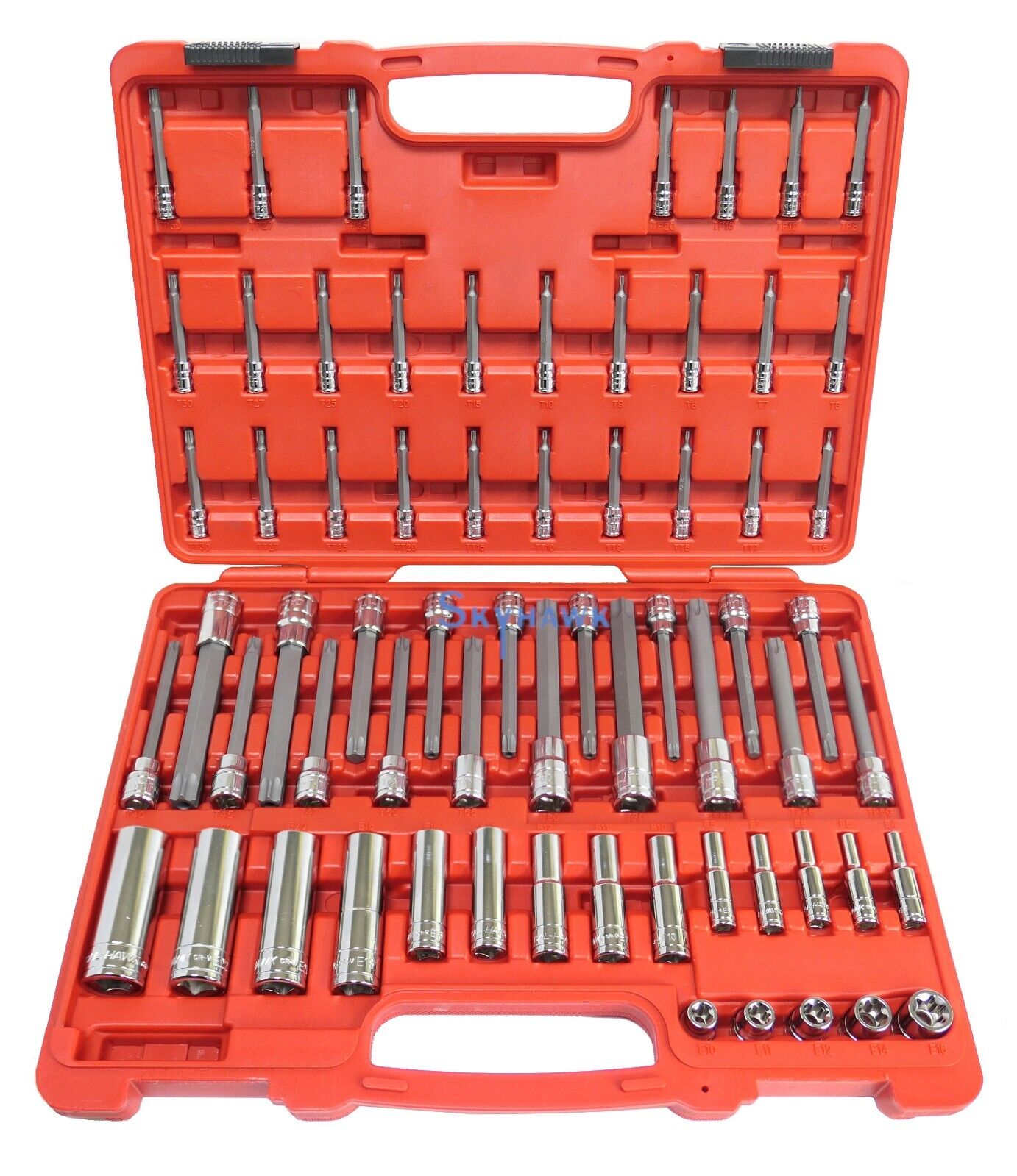 1/4 Inch / 3/8 Inch / 1/2 Inch Drive Long / Starndard Tamper-Resistant / Star / Star Plus Bit / Deep / Standard External Star Socket Set (65-Piece)