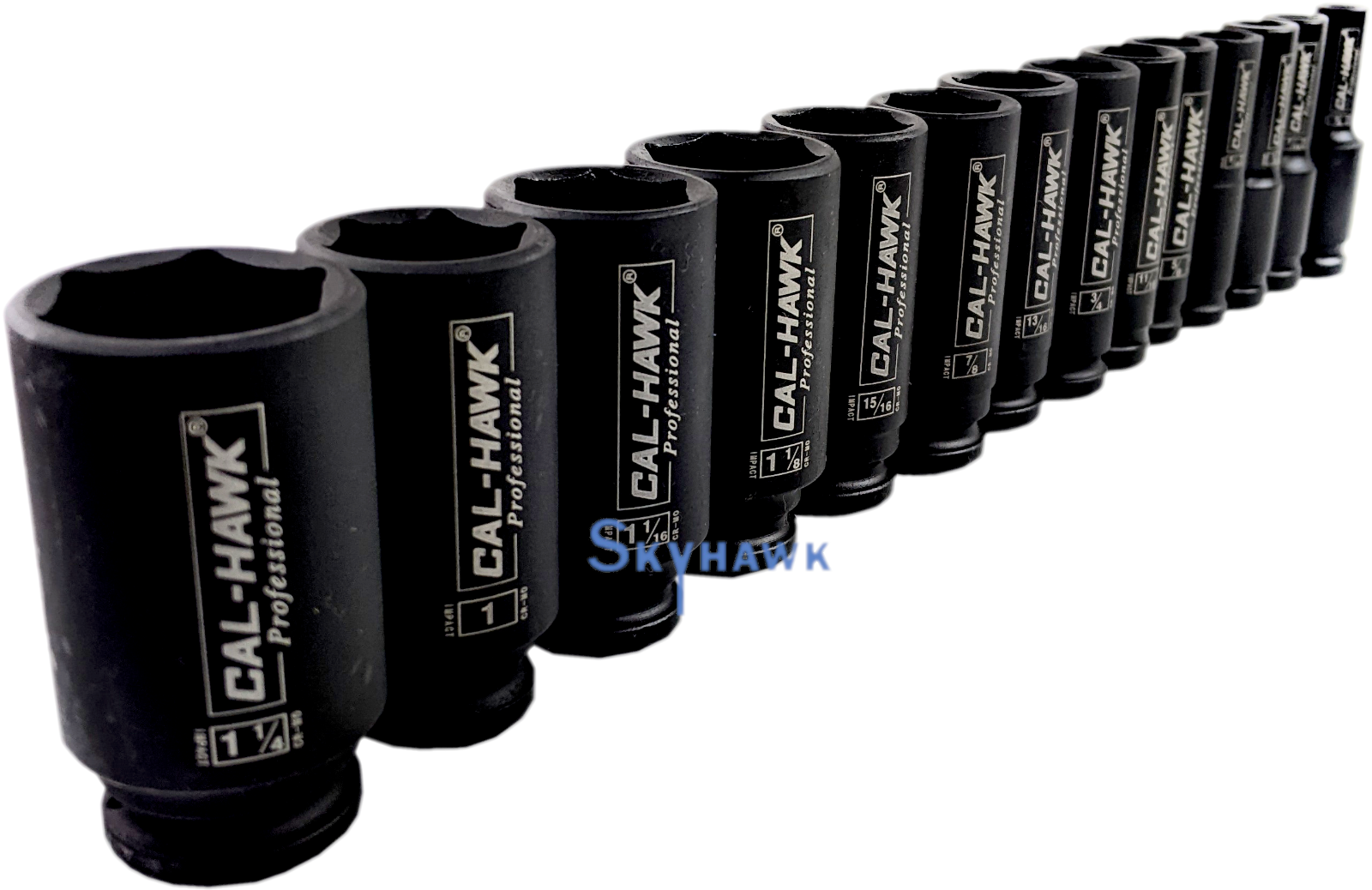 1/2 Inch Drive Deep Impact Socket Set (14-Piece - SAE) - skyhawktools