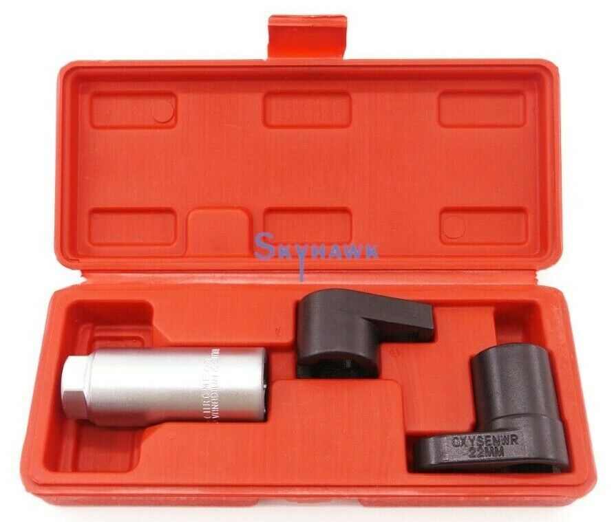 Cal-Hawk (3 pc) Oxygen Sensor 02 Sockets Tool Set Automotive Hand Tools, Wrench and Wrench Sets 7/8" 22mm - skyhawktools